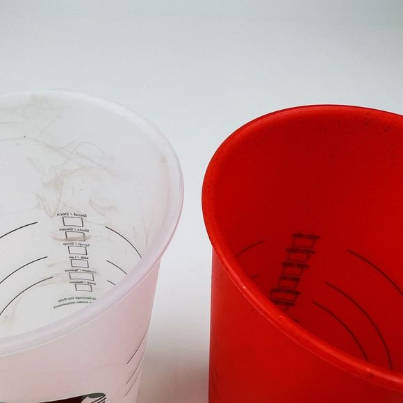 STARBUCKS Color Changing Tumbler Cups 2020 Red Glitter 2021 Frosty Confetti Lids - Picture 2 of 4